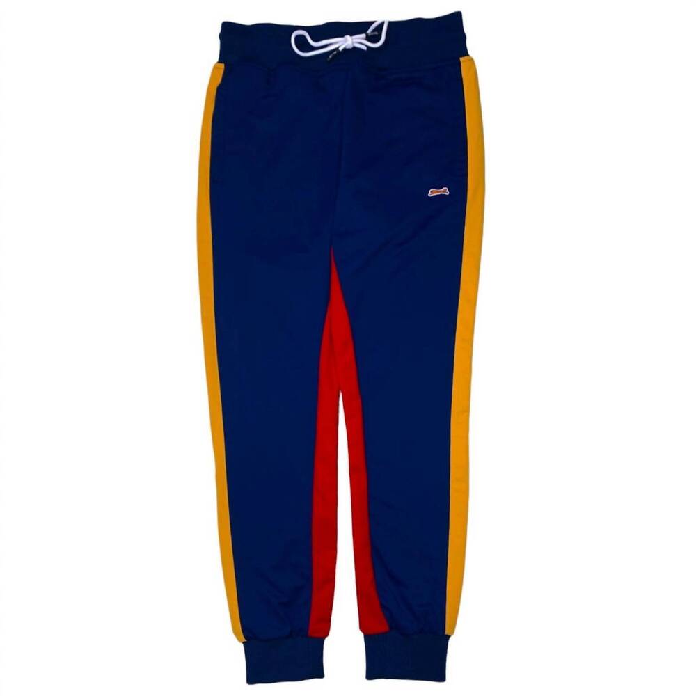 NEW LE TIGRE men's patterned jogger in navy/gold